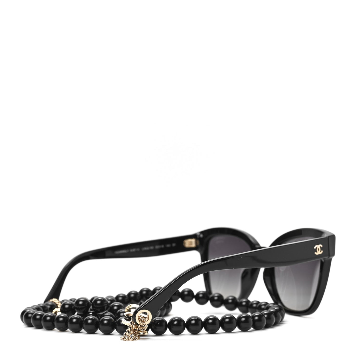 Acetate Chain Square Sunglasses 5487-A Black