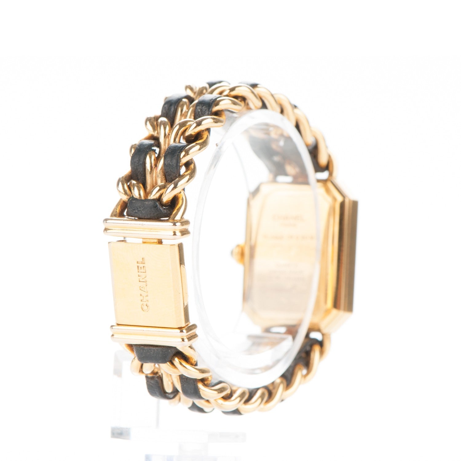 Chanel Stainless Steel Lambskin 20mm Chain Premiere Quartz Watch Gold S 3 of 8
