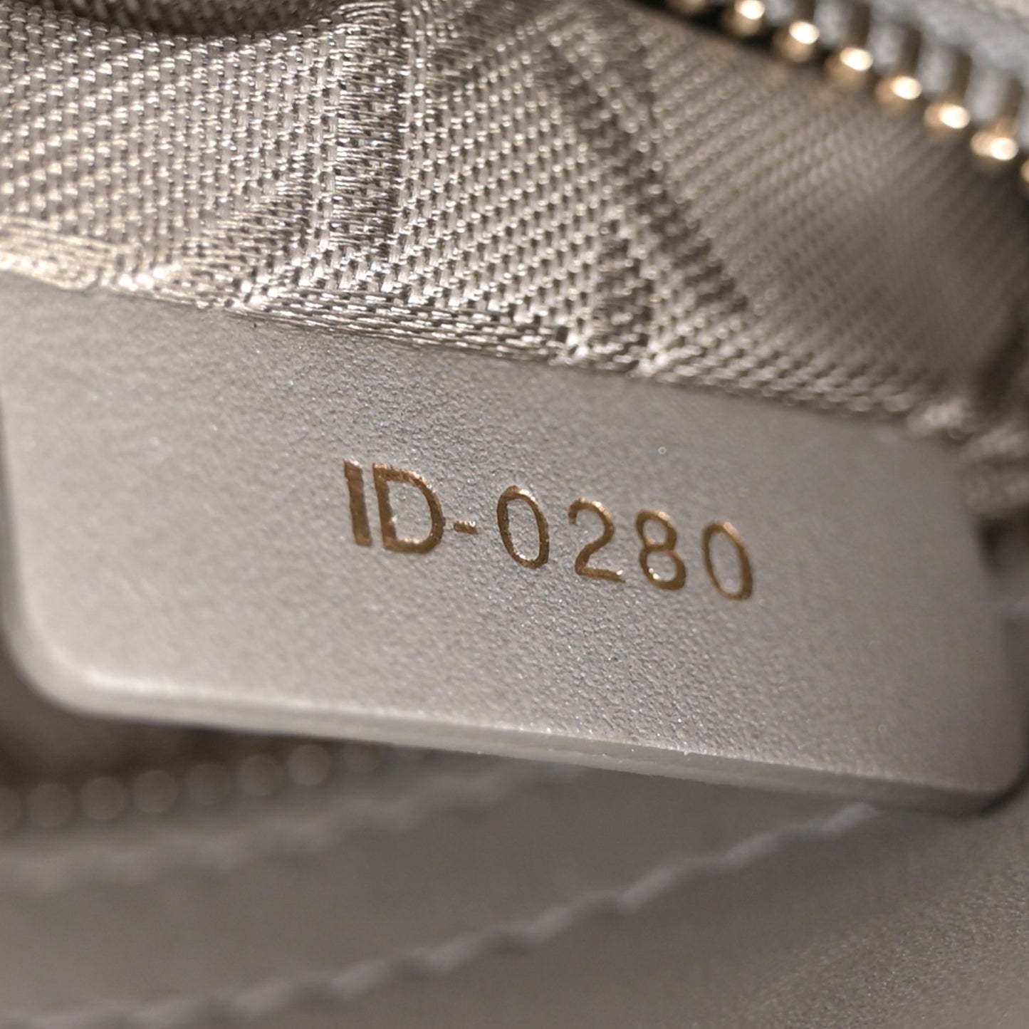 Metallic Lambskin Cannage Mini Lady Dior Grey