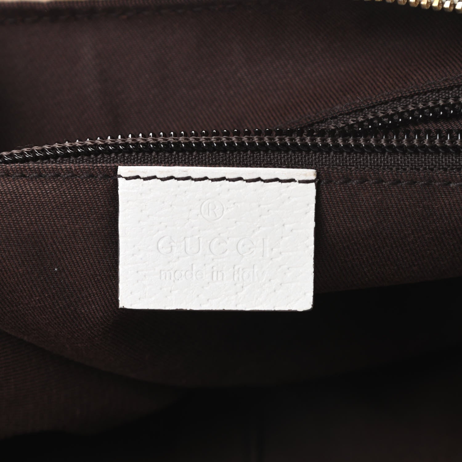 Gucci Monogram Web Medium Half Moon Hobo White 6 of 12