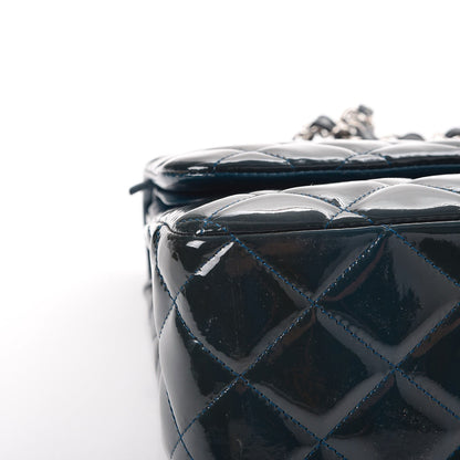 Chanel Patent Quilted Jumbo Double Flap Blue 6 of 18