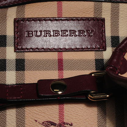 Burberry Haymarket Check Small Canterbury Tote Burgundy 7 of 11