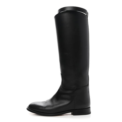 Hermes Box Kelly Jumping Boots 36.5 Black 1 of 7