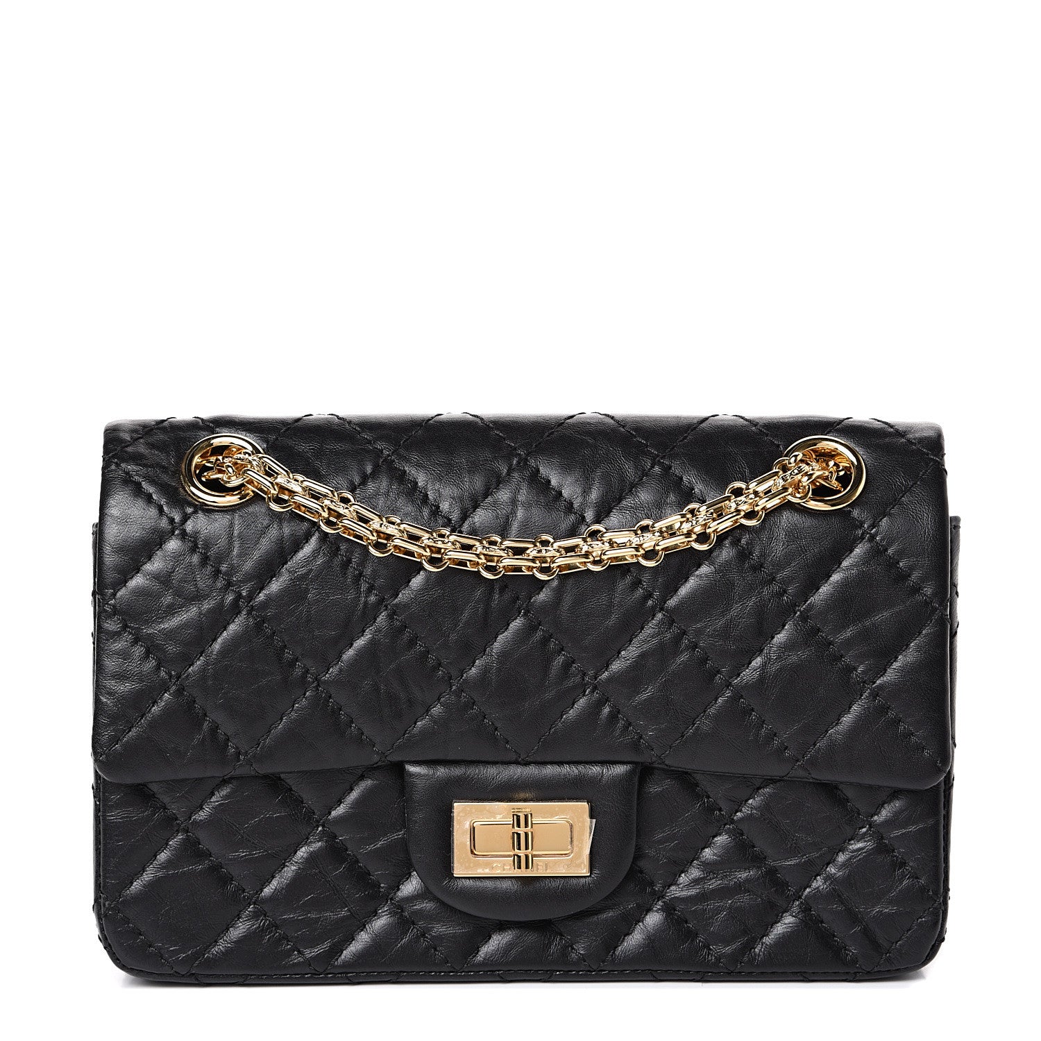 Chanel Aged Calfskin Quilted 2.55 Reissue Mini Flap Black 1 of 10