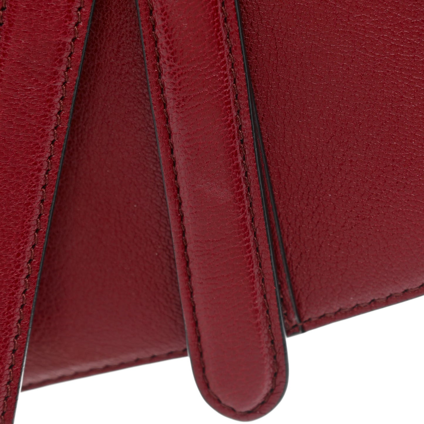 Grained Calfskin Saddle Bag Red