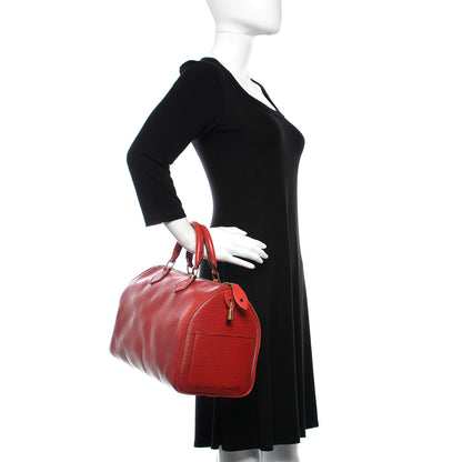 Louis Vuitton Epi Speedy 30 Castillan Red 2 of 39