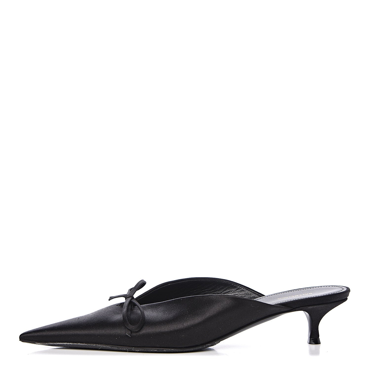 Balenciaga Satin Pointed Toe Knife 40mm Mules 37 Black 1 of 13