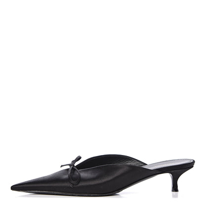 Balenciaga Satin Pointed Toe Knife 40mm Mules 37 Black 1 of 13