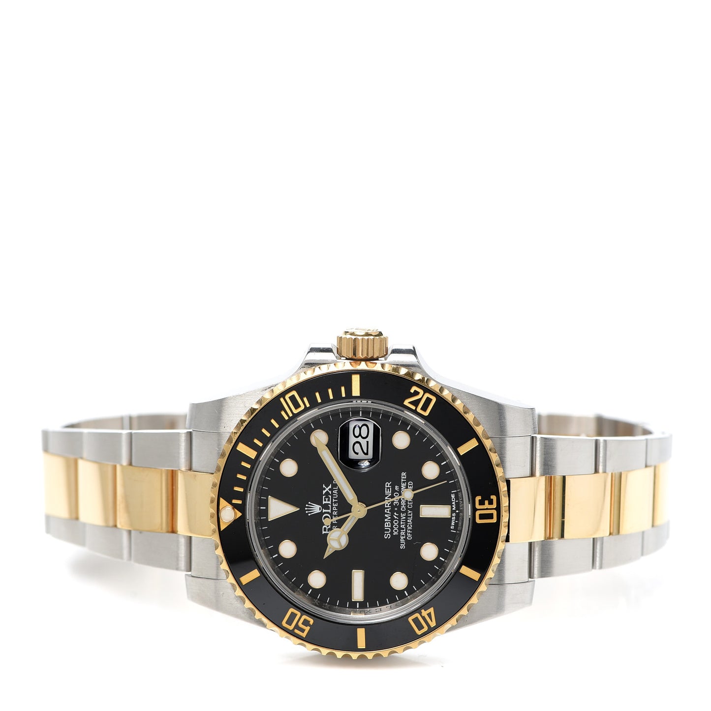 Stainless Steel 18K Yellow Gold 40mm Submariner Date Watch Black 116613LN