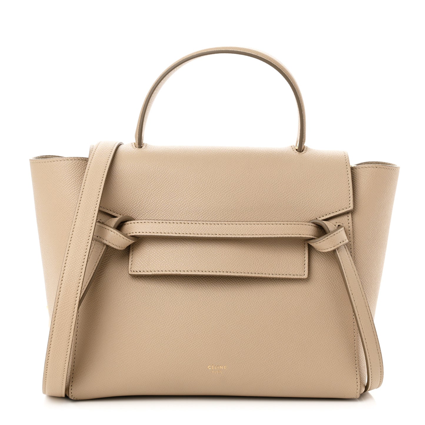 Grained Calfskin Micro Belt Bag Light Taupe