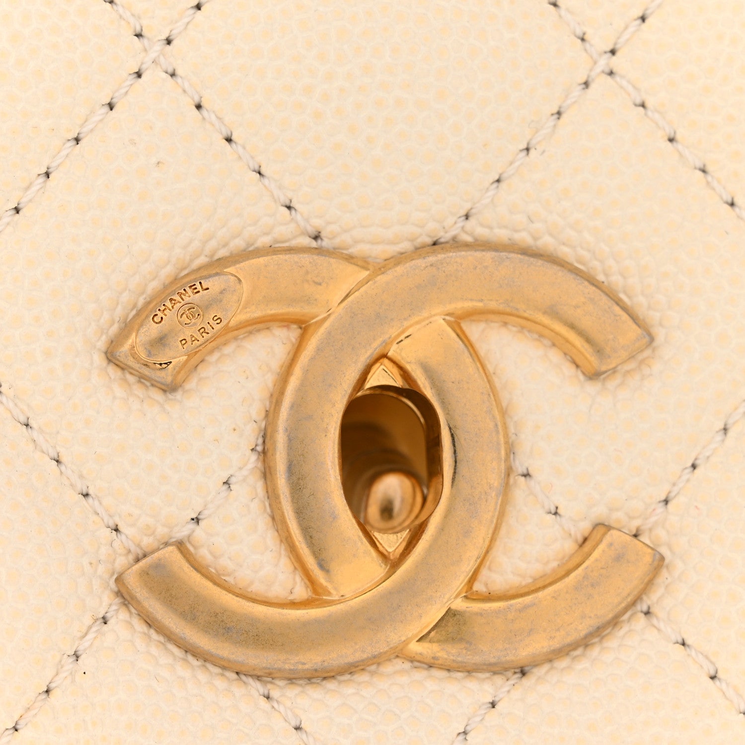 Chanel Caviar Lizard Quilted Small Coco Handle Flap Ivory 31 of 34