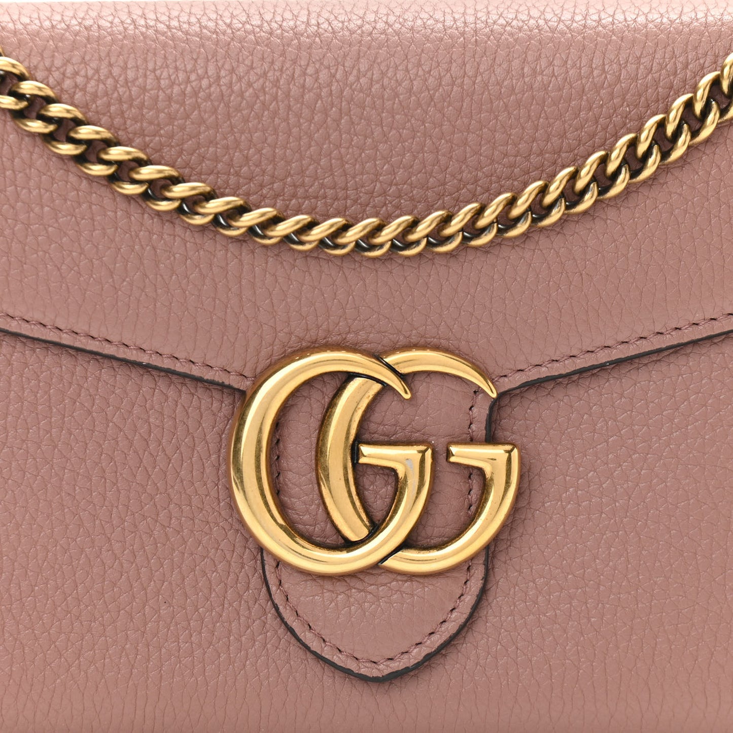 Cellarius Calfskin GG Marmont Chain Wallet Rosy Phard
