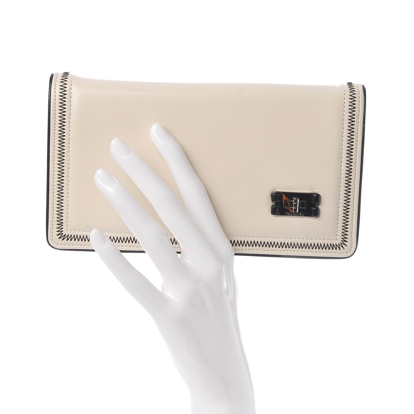 Lambskin Yen Wallet White