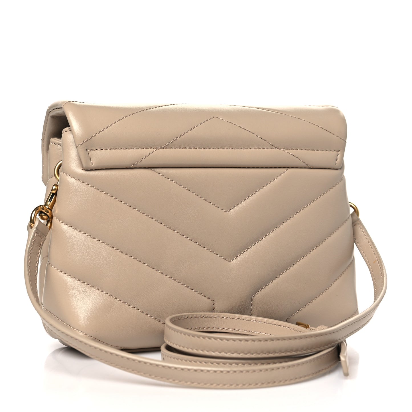 Calfskin Y Quilted Monogram Toy Loulou Crossbody Bag Dark Beige