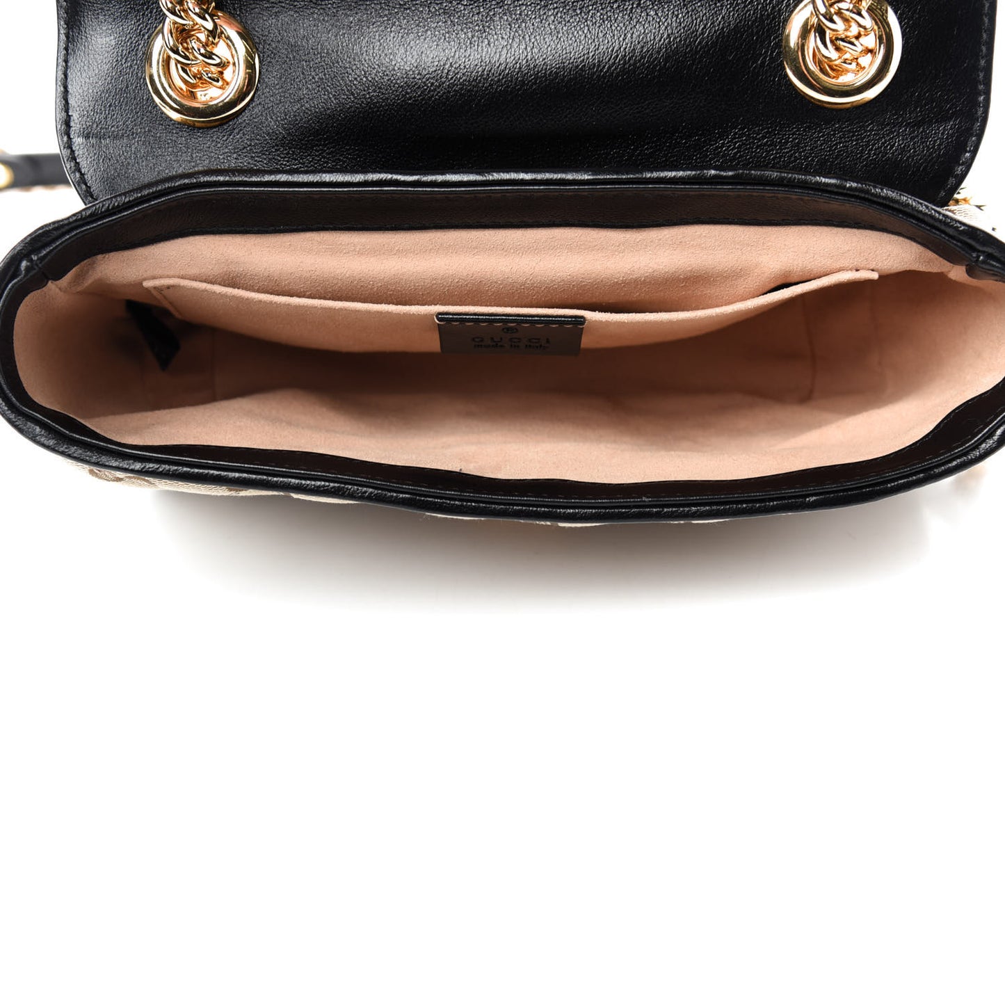 Monogram Matelasse Diagonal Mini GG Marmont Shoulder Bag Beige Black