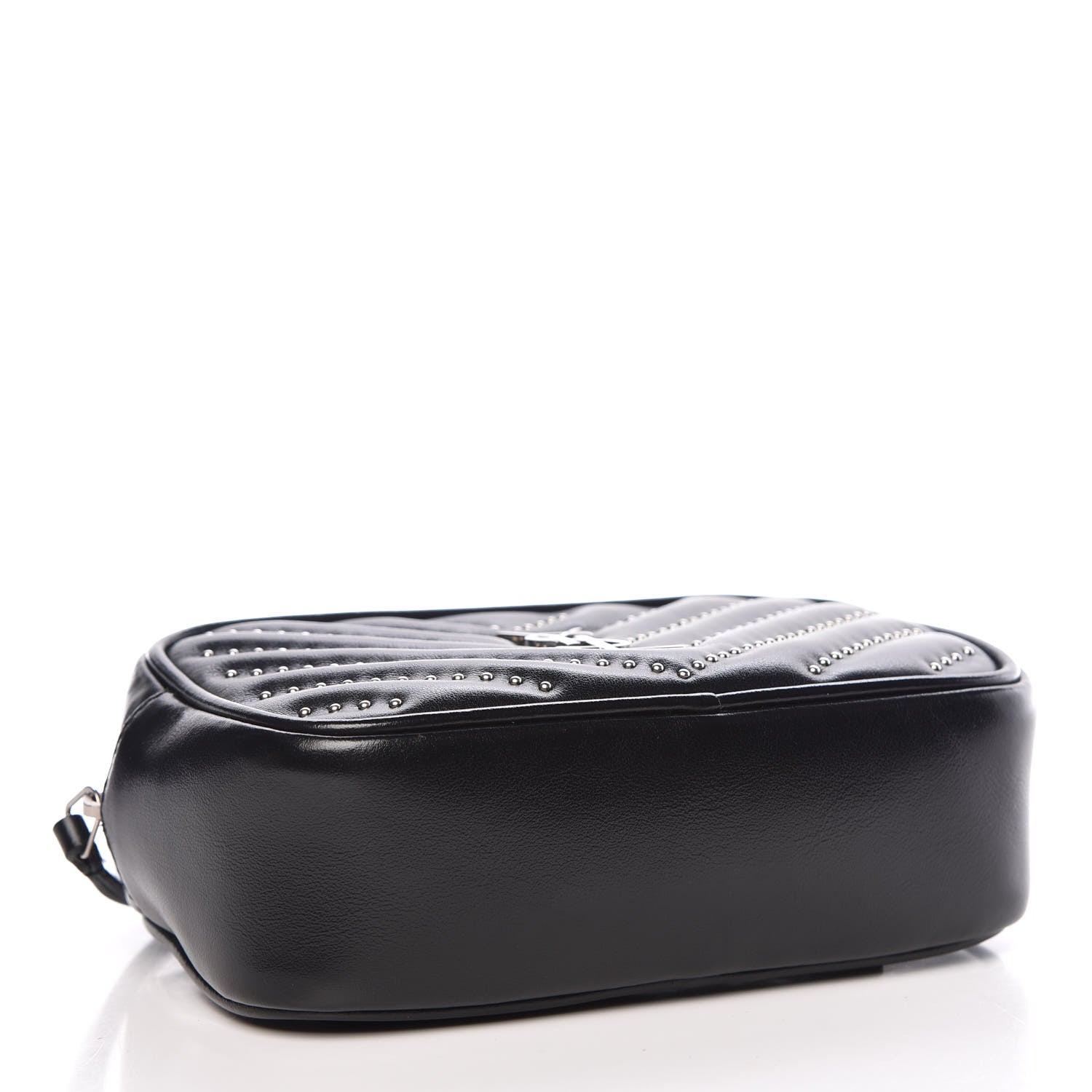Saint Laurent Calfskin Matelasse Studded Monogram Lou Belt Bag Black 4 of 11