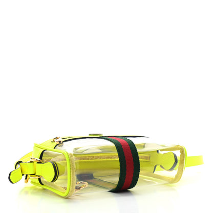 Gucci Vinyl Web Mini Ophidia Transparent Shoulder Bag Yellow Fluo 10 of 19