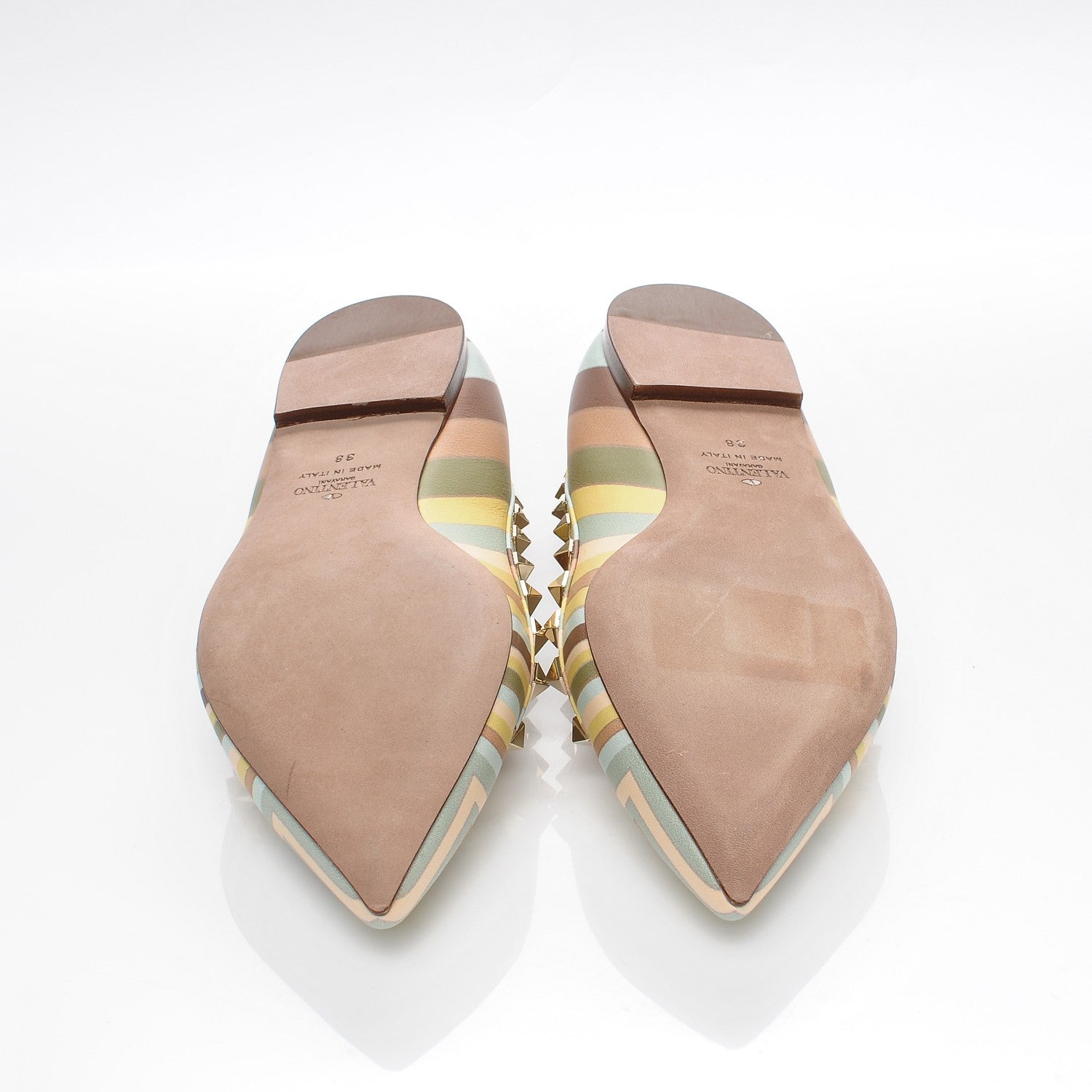 Valentino Garavani Nappa Native Couture 1975 Rockstud Ballerina Flats 38 Multicolor 5 of 9