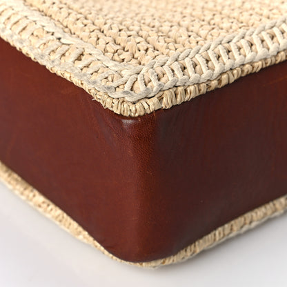 Saint Laurent Raffia Canvas Monogram Lou Camera Bag Beige Brown 9 of 17