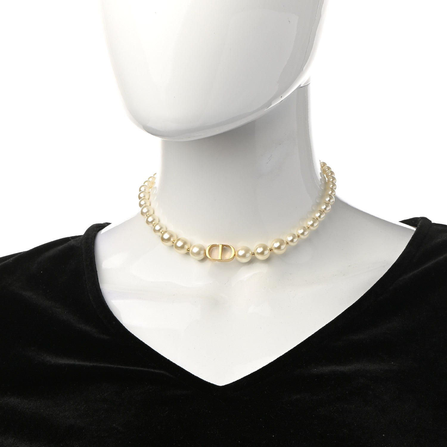 Christian Dior Pearl 30 Montaigne Choker Necklace Gold 2 of 5