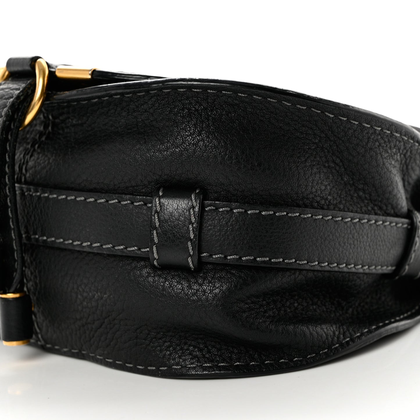 Calfskin Mini Marcie Round Crossbody Bag Black