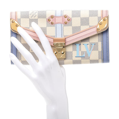 Louis Vuitton Damier Azur Summer Trunks Sarah Wallet NM 2 of 9