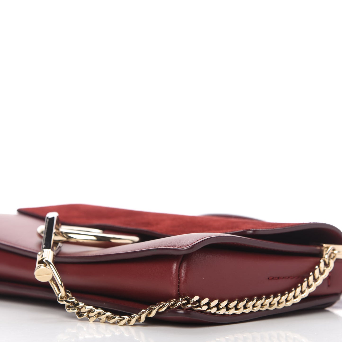 Suede Calfskin Small Faye Shoulder Bag Plum Purple