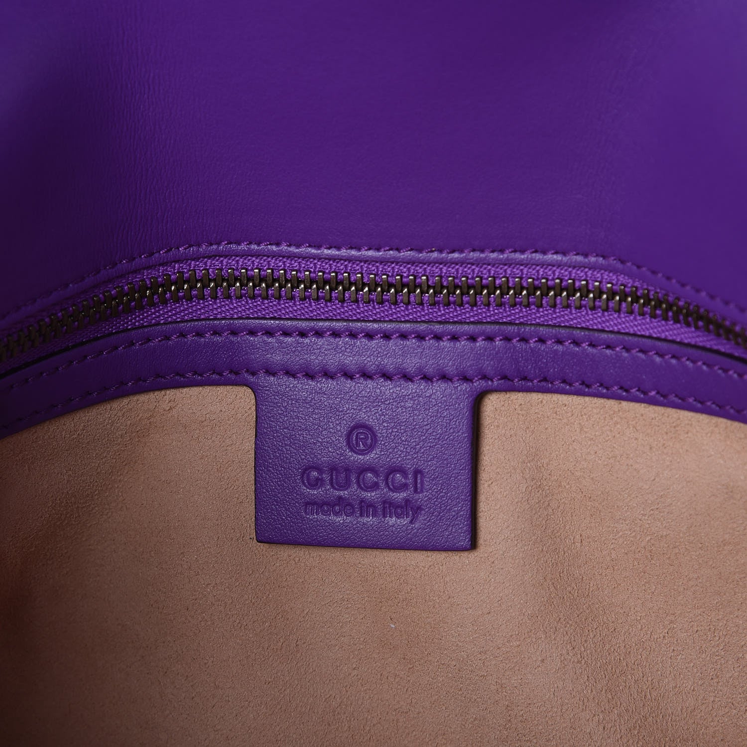 Gucci Calfskin Matelasse Small GG Marmont Shoulder Bag Shine Purple 8 of 9