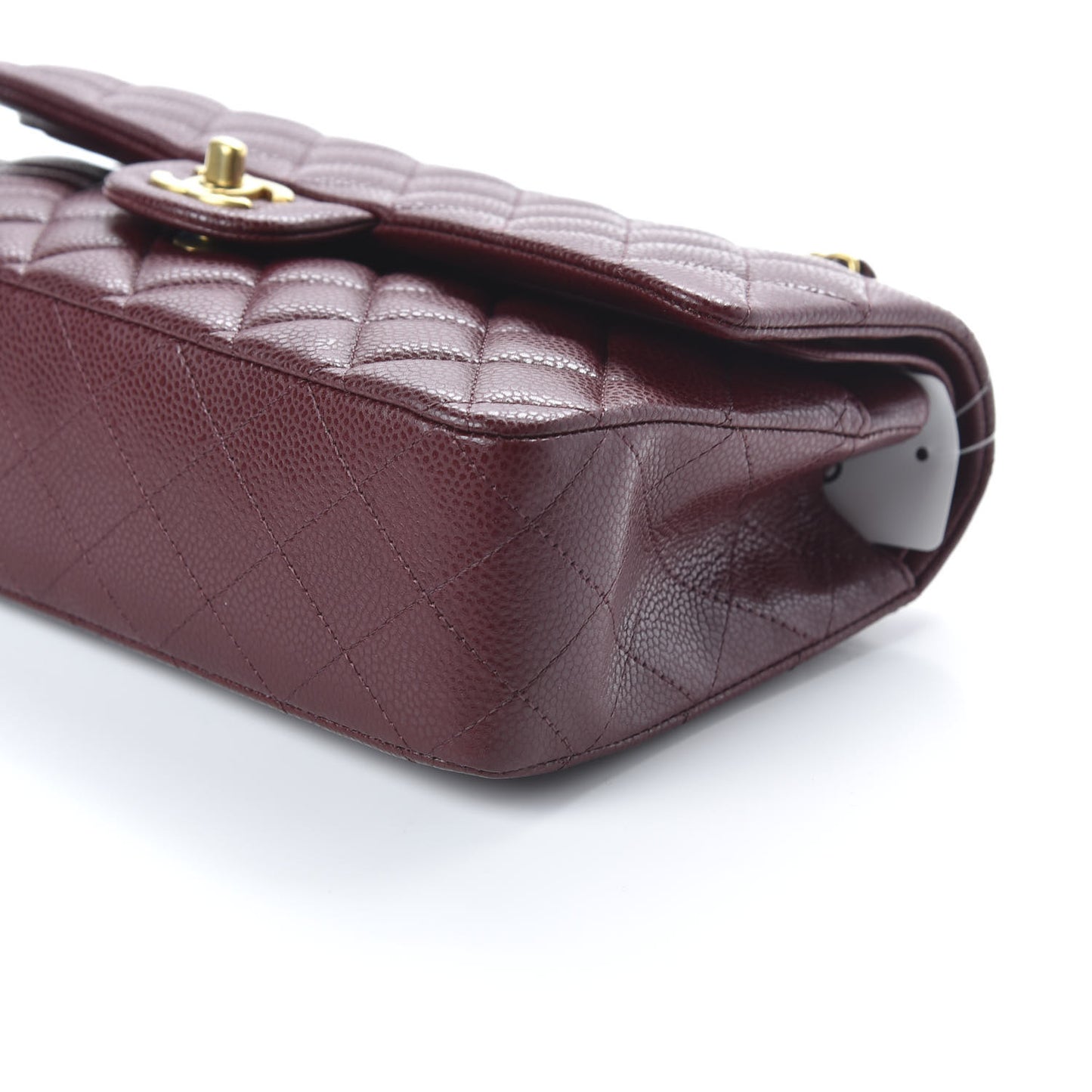 Caviar Quilted Medium Double Flap Burgundy