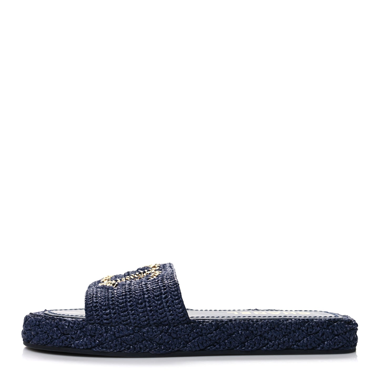 Cord CC Espadrille Slip On Sandals 41 Navy Blue