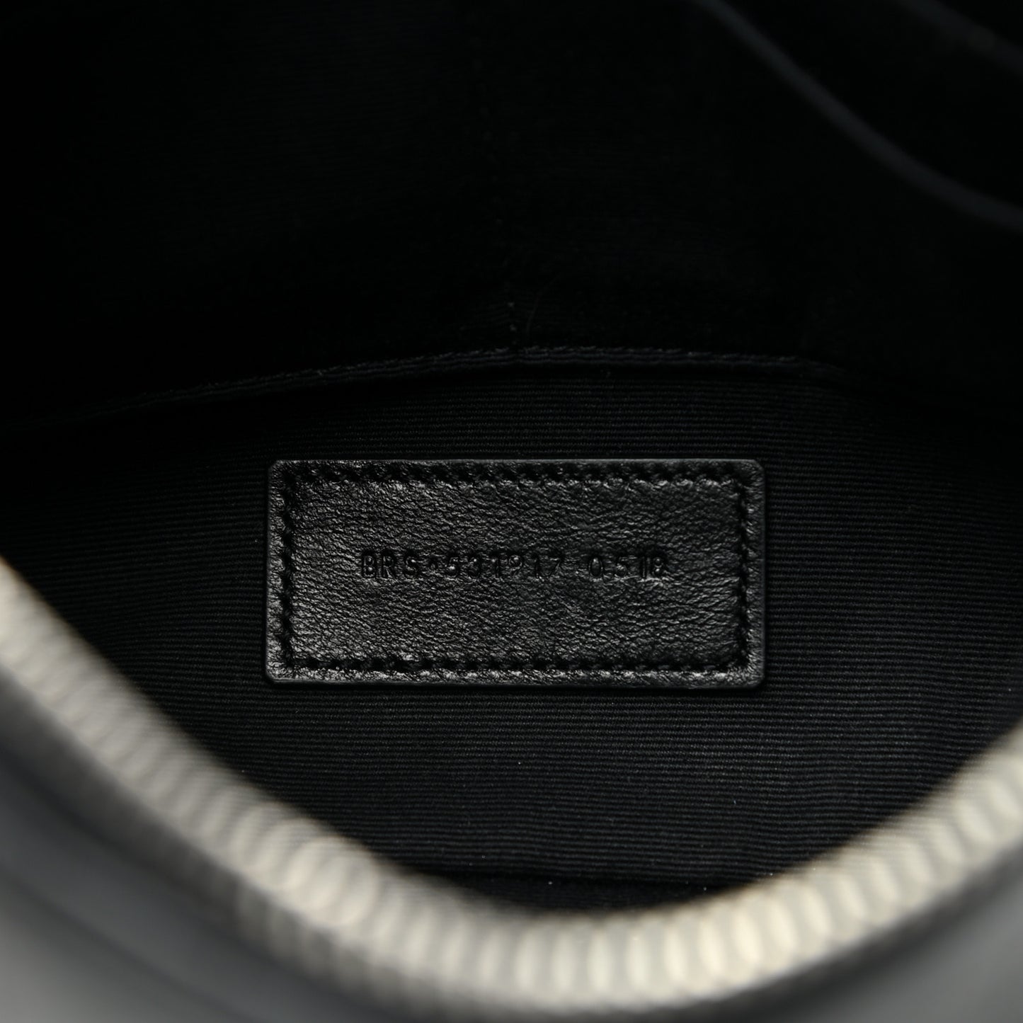 Calfskin Crocodile Embossed Monogram Zip Pouch Black