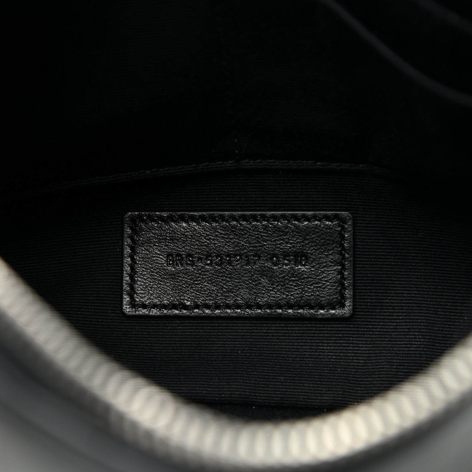 Saint Laurent Calfskin Crocodile Embossed Monogram Zip Pouch Black 7 of 8