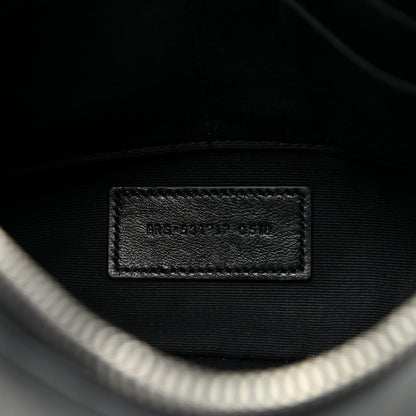 Saint Laurent Calfskin Crocodile Embossed Monogram Zip Pouch Black 7 of 8