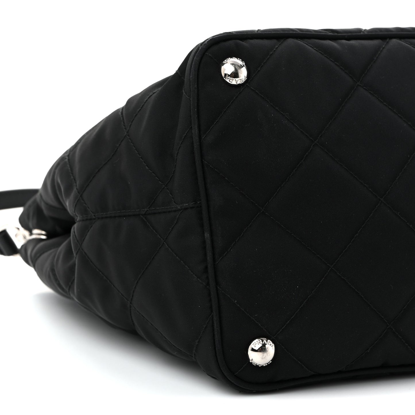 Nylon Tessuto Impuntu Quilted Tote Black