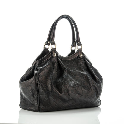 Gucci Guccissima Medium Sukey Tote Black 3 of 7