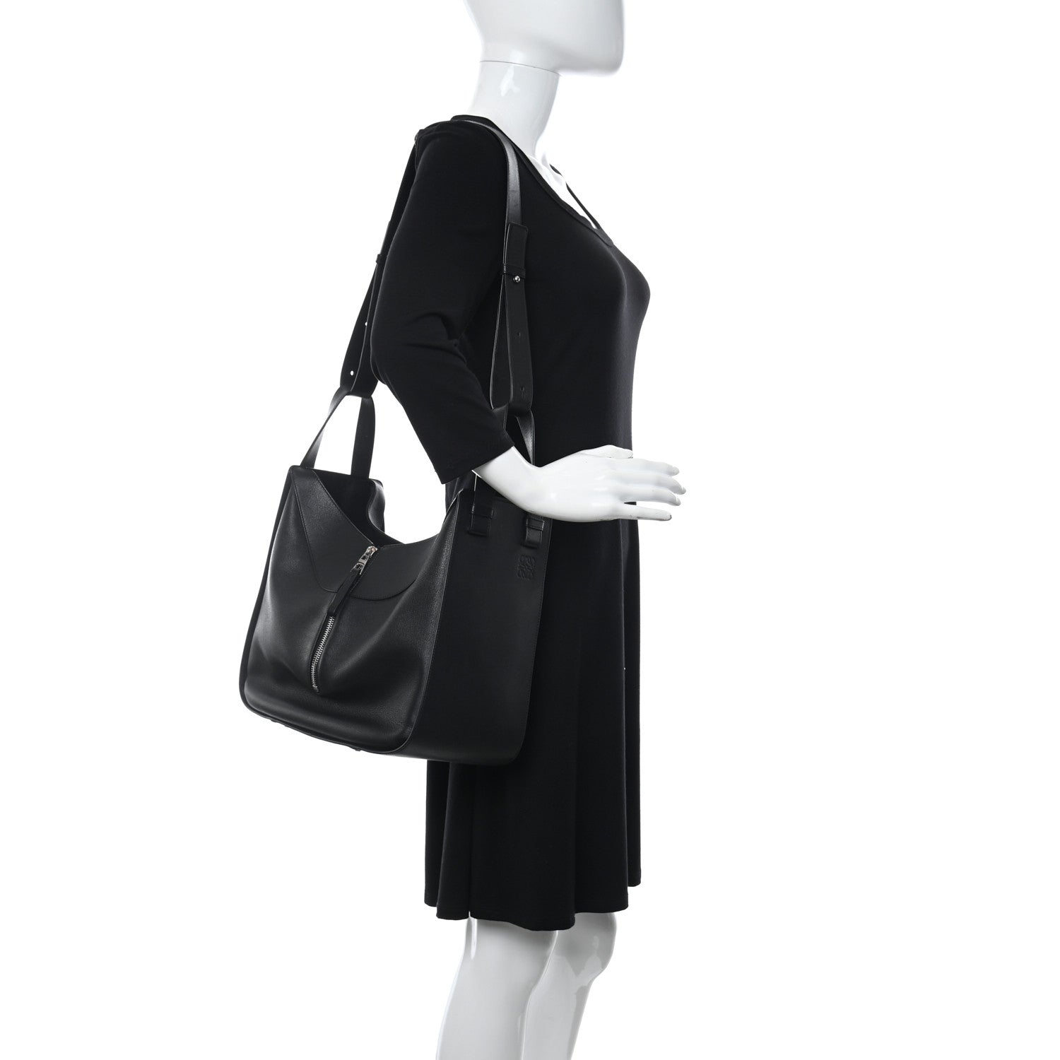 Loewe Calfskin Medium Hammock Shoulder Bag Black 2 of 10