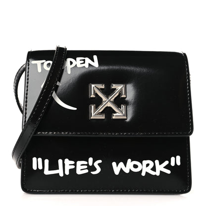 Off-White Glazed Calfskin Jitney 0.7 Not For Sale Crossbody Bag Black 1 of 8