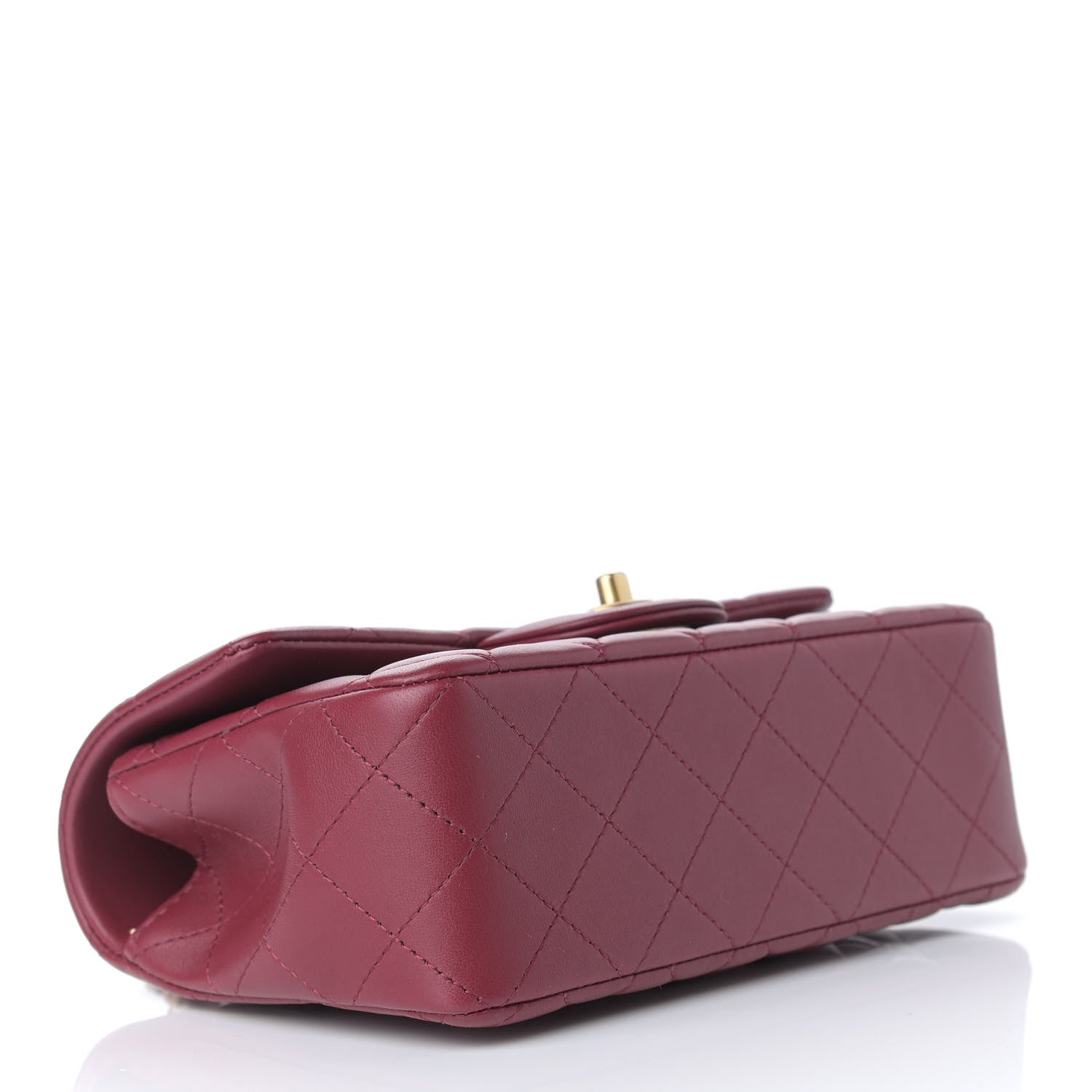 Chanel Lambskin Quilted Mini Top Handle Rectangular Flap Burgundy 3 of 8