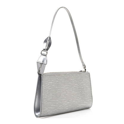 Louis Vuitton Epi Pochette Accessories Metallic Silver 3 of 9