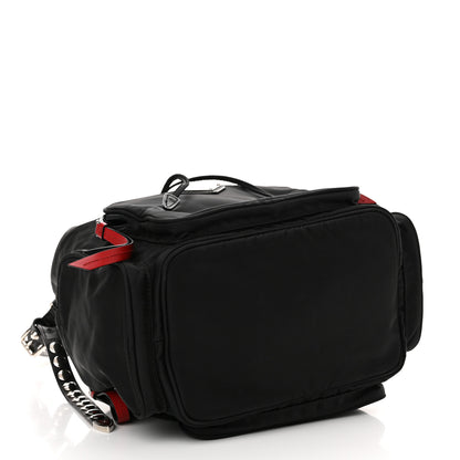 Prada Tessuto Nylon Studded New Vela Mini Bucket Crossbody Bag Black Fuoco 4 of 11