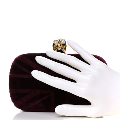 Alexander McQueen Velvet Britannia Skull Box Clutch 2 of 12