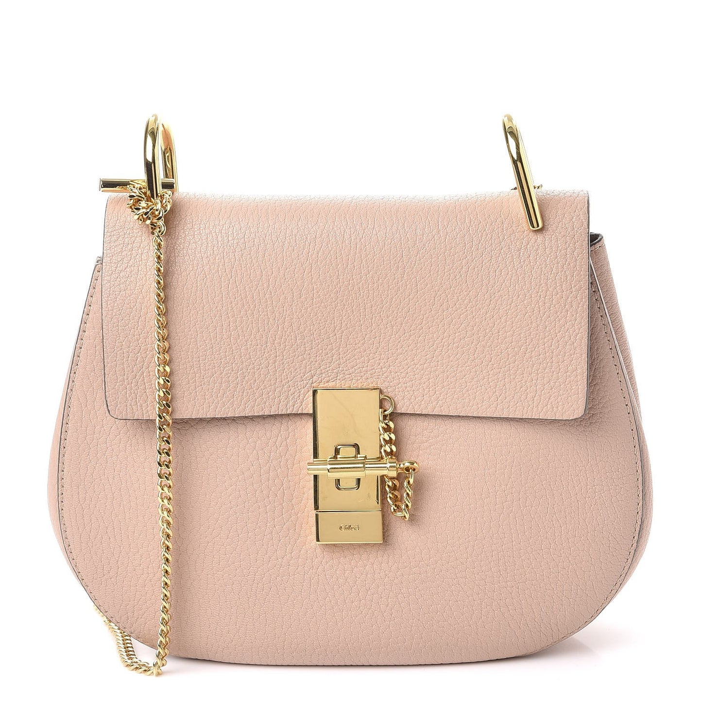 Grained Lambskin Drew Shoulder Bag Cement Pink