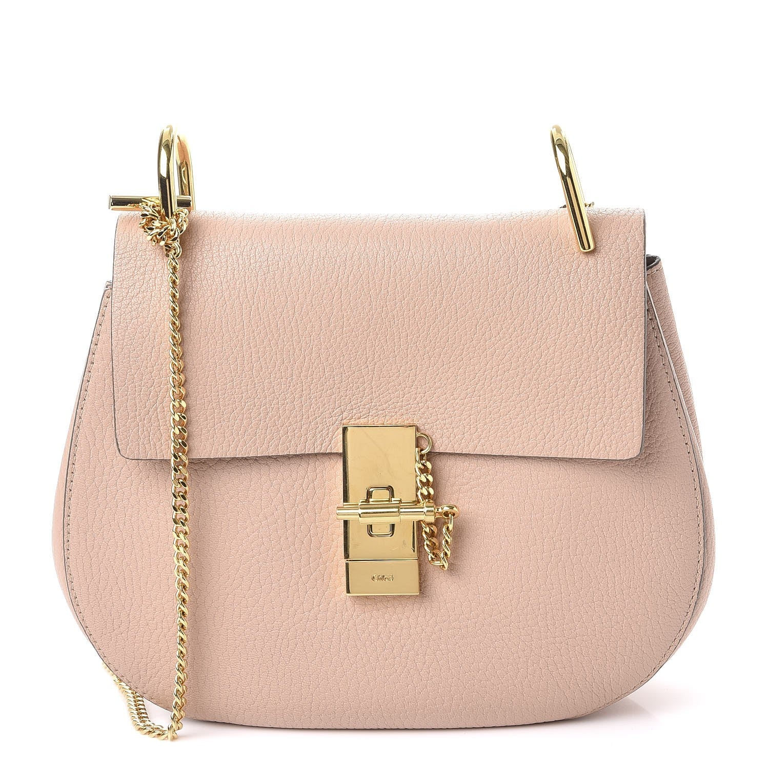 Chloe Grained Lambskin Drew Shoulder Bag Cement Pink 1 of 9