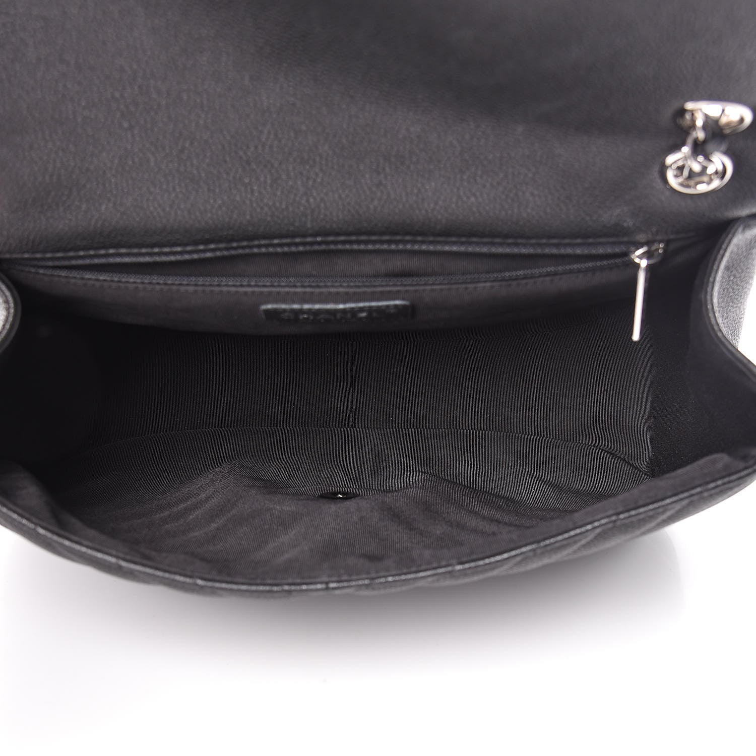 Chanel Caviar Chevron Quilted Large Puffy CC Flap Black 7 of 10