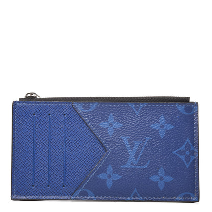 Louis Vuitton Monogram Taiga Coin Card Holder Cobalt 1 of 6