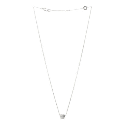 Bulgari 18K White Gold Diamond Small B.Zero1 Pave Pendant Necklace 2 of 7