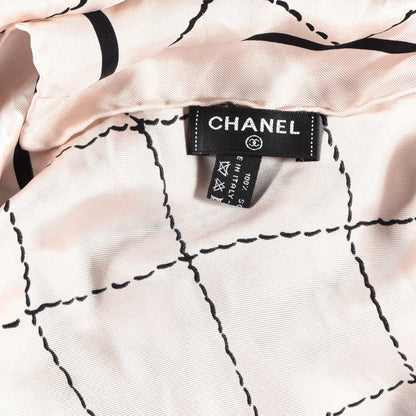 Chanel Silk CC Square Scarf Pink Black 2 of 2