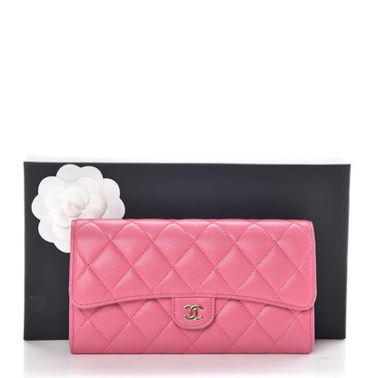 Chanel Caviar Quilted Large Gusset Flap Wallet Pink 11 of 11