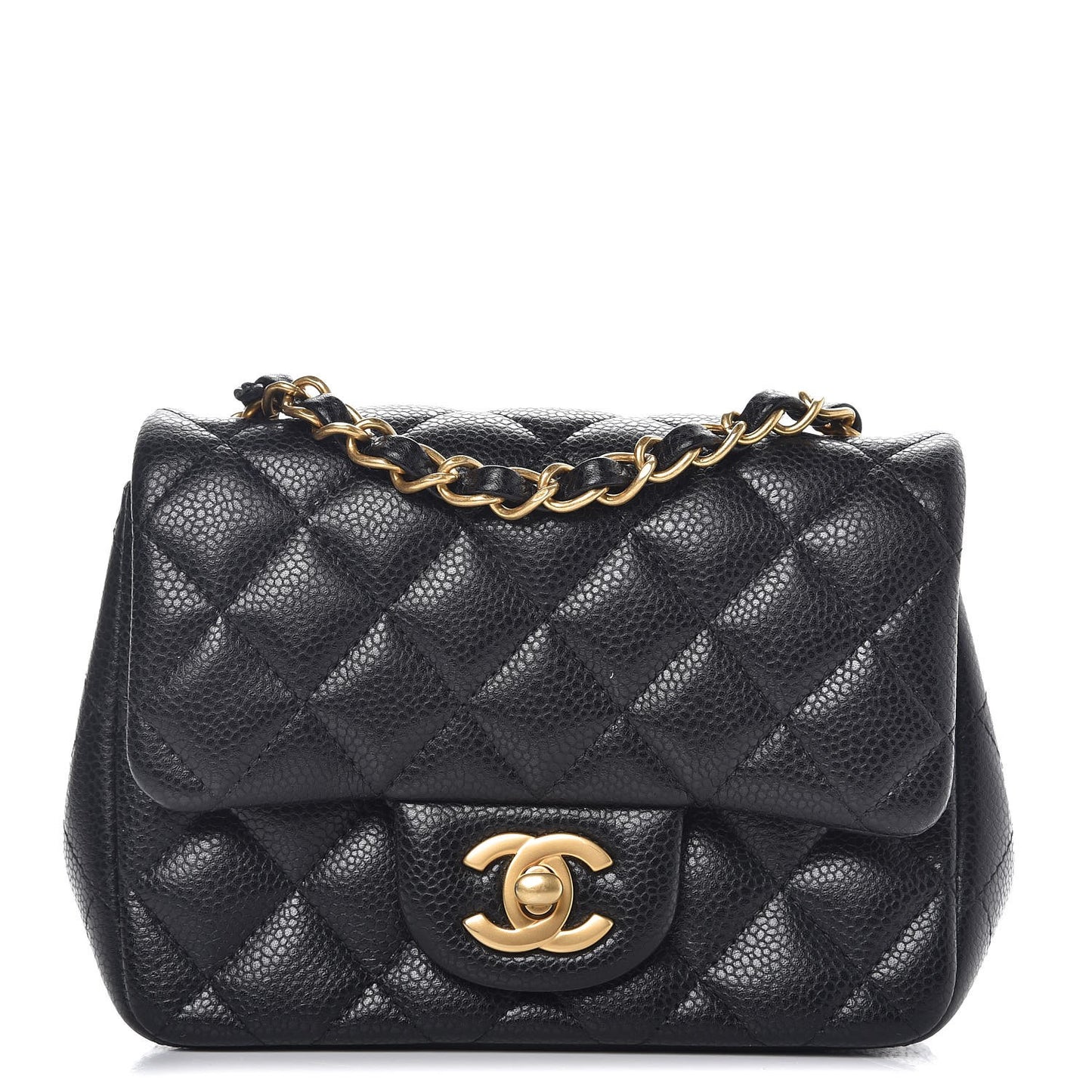 Caviar Quilted Mini Square Flap Black