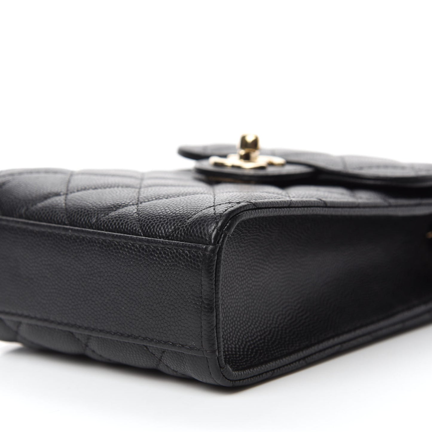 Caviar Quilted Classic Phone Holder Black